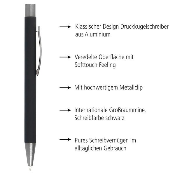 Produktbild: ONLINE Kugelschreiber M Soft Metal Pure black