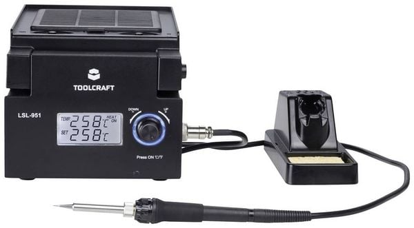 Produktbild: TOOLCRAFT LSL-951 L&ouml;tstation mit LED-Beleuchtung und L&ouml;trauchabsaugung digital 80 W 160 - 480 &deg;C