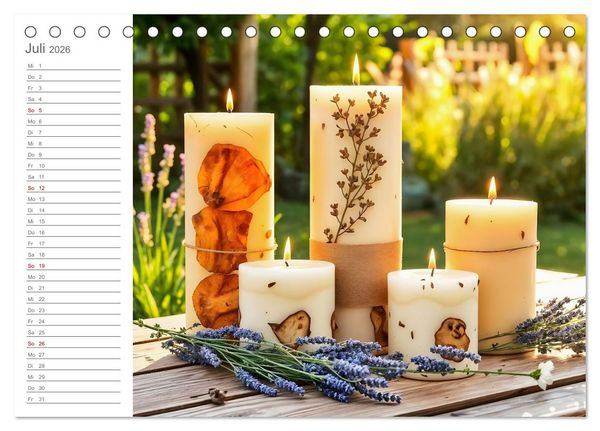 Produktbild: Kerzenpoesie - Romantische Kerzenkunst in stimmungsvollen Szenen (Tischkalender 2026 DIN A5 quer), CALVENDO Monatskalender