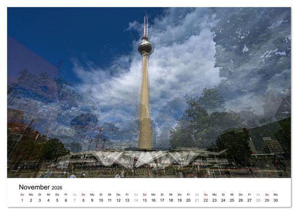 Produktbild: Berlin &ndash; Ikonen in Mehrfachbelichtung (Tischkalender 2026 DIN A5 quer), CALVENDO Monatskalender