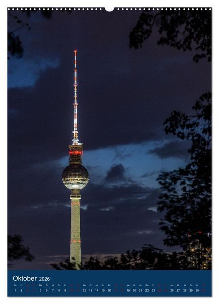 Produktbild: Berliner Fernsehturm - Magische Momente (hochwertiger Premium Wandkalender 2026 DIN A2 hoch), Kunstdruck in Hochglanz