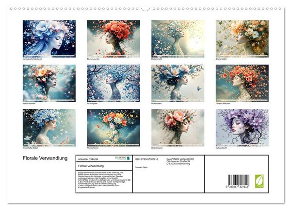 Produktbild: Florale Verwandlung (hochwertiger Premium Wandkalender 2026 DIN A2 quer), Kunstdruck in Hochglanz