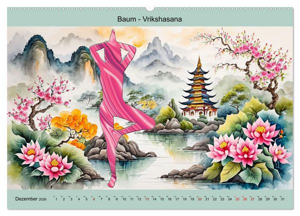 Produktbild: YOGA - Harmonie von K&ouml;rper, Geist und Seele (Wandkalender 2026 DIN A2 quer), CALVENDO Monatskalender