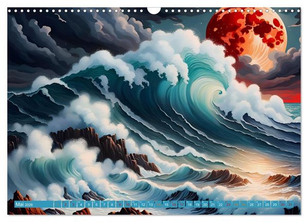 Produktbild: St&uuml;rmische Wellen (Wandkalender 2026 DIN A3 quer), CALVENDO Monatskalender