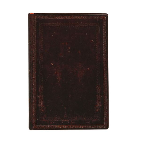 Produktbild: Softcover Notizbuch Schwarzes Marokkoleder Schlicht, Mini, Liniert