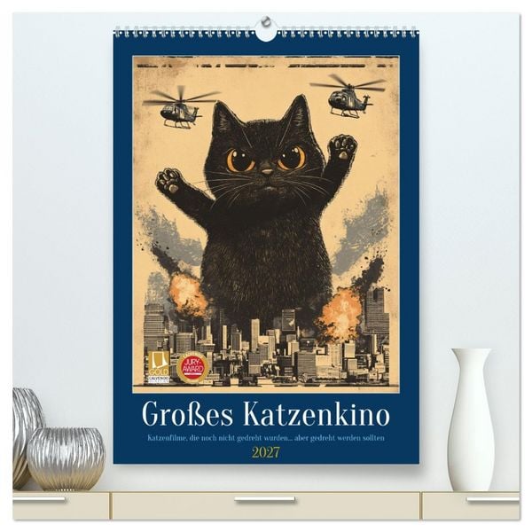 Produktbild: Gro&szlig;es Katzenkino (hochwertiger Premium Wandkalender 2027 DIN A2 hoch), Kunstdruck in Hochglanz