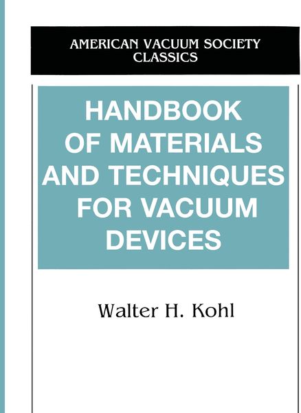 Produktbild: Handbook of Materials and Techniques for Vacuum Devices