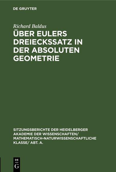 Produktbild: &Uuml;ber Eulers Dreieckssatz in der absoluten Geometrie