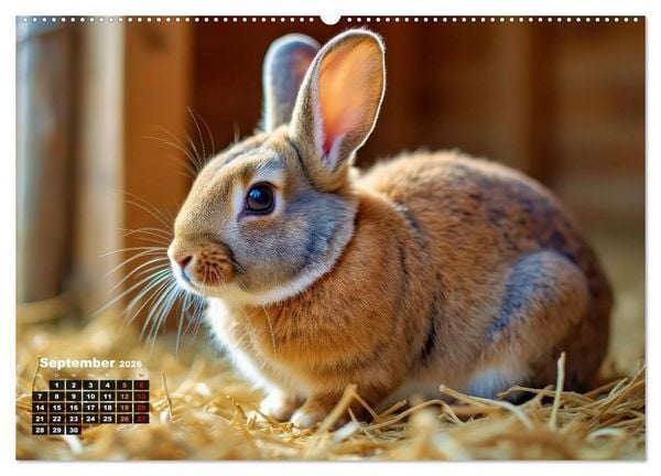Produktbild: Kuschelige Kaninchen (hochwertiger Premium Wandkalender 2026 DIN A2 quer), Kunstdruck in Hochglanz