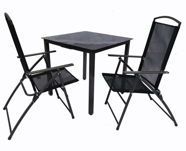 Produktbild: 3-tlg Sitzgruppe Gartenm&ouml;bel Tisch St&uuml;hle Set 80S