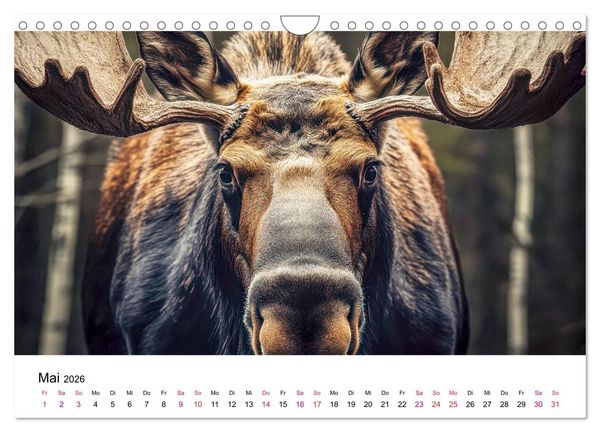 Produktbild: Elche - die Stimme der Wildnis (Wandkalender 2026 DIN A4 quer), CALVENDO Monatskalender