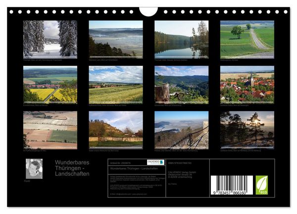 Produktbild: Wunderbares Th&uuml;ringen - Landschaften (Wandkalender 2026 DIN A4 quer), CALVENDO Monatskalender