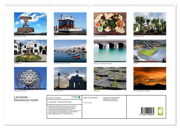 Produktbild: Lanzarote - Kanarische Inseln (hochwertiger Premium Wandkalender 2026 DIN A2 quer), Kunstdruck in Hochglanz