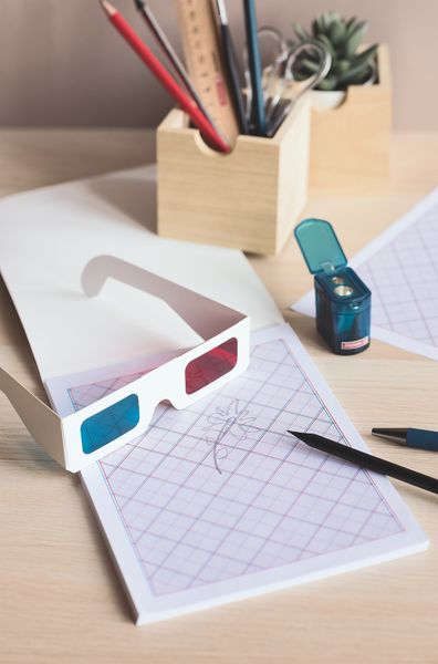 Produktbild: Heyda 3D Zeichen Set - Block mit 50 Blatt und 3D-Brille