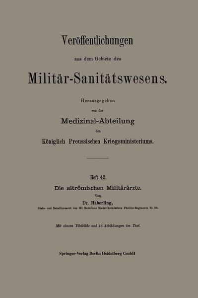 Produktbild: Die altr&ouml;mischen Milit&auml;r&auml;rzte