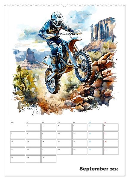 Produktbild: Motocross - Der Sport f&uuml;r echte Abenteurer (Wandkalender 2026 DIN A2 hoch), CALVENDO Monatskalender