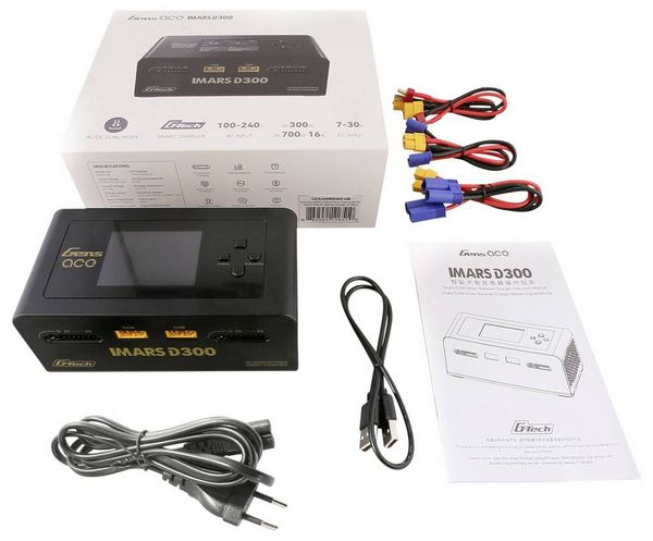 Produktbild: Gens ace Imars D300 Modellbau-Ladeger&auml;t 16A LiPo, LiIon, LiHV, LiFePO, NiMH doppelter Ladeausgang, Akkuerkennung, Entladefunktion