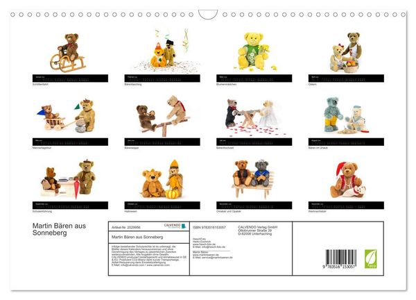 Produktbild: Martin B&auml;ren aus Sonneberg (Wandkalender 2026 DIN A3 quer), CALVENDO Monatskalender