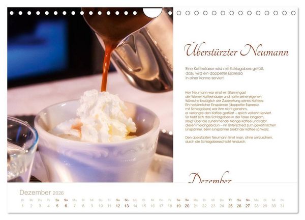 Produktbild: Wiener Kaffeerezepte (Wandkalender 2026 DIN A4 quer), CALVENDO Monatskalender