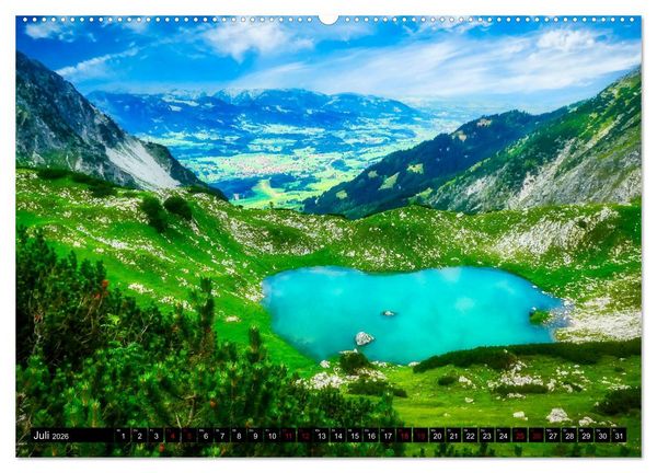 Produktbild: Oberstdorfer Bergwelt (hochwertiger Premium Wandkalender 2026 DIN A2 quer), Kunstdruck in Hochglanz