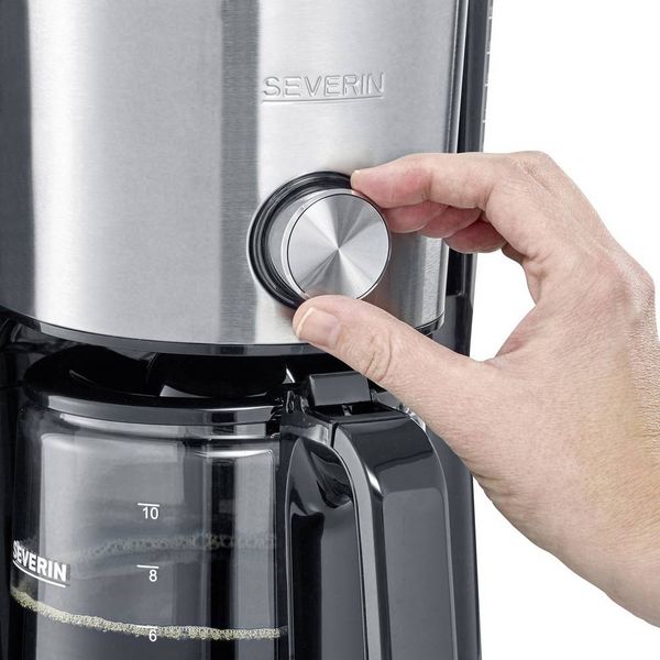 Produktbild: Severin KA 4825 "TYPE SWITCH" Kaffeemaschine Edelstahl, Schwarz Fassungsverm&ouml;gen Tassen=10 Glaskanne