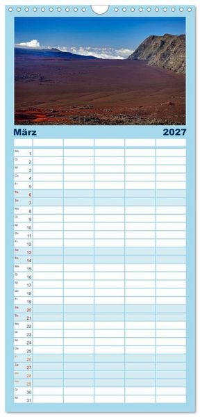 Produktbild: Familienplaner 2027 - La Reunion - Traumhafte K&uuml;sten und Hochgebirge mit 5 Spalten (Wandkalender, 21 x 45 cm) CALVENDO