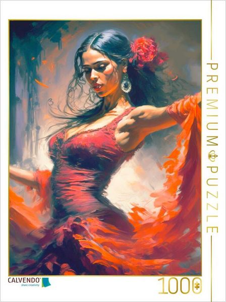 CALVENDO Puzzle Wunderschöne Flamencotänzerin | 1000 Teile Lege-Größe 64x48cm Foto-Puzzle für glückliche Stunden