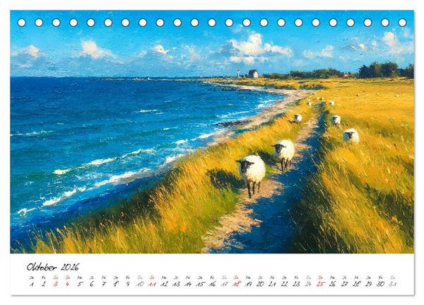 Produktbild: Sylt - Acrylmalerei von der Nordsee-Insel (Tischkalender 2026 DIN A5 quer), CALVENDO Monatskalender