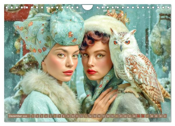 Produktbild: Dandy und Retro Vintage - Portraits mit Humor (Wandkalender 2026 DIN A4 quer), CALVENDO Monatskalender