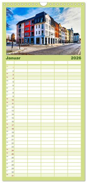 Produktbild: Familienplaner 2026 - Anklam und Umgebung mit 5 Spalten (Wandkalender, 21 x 45 cm) CALVENDO