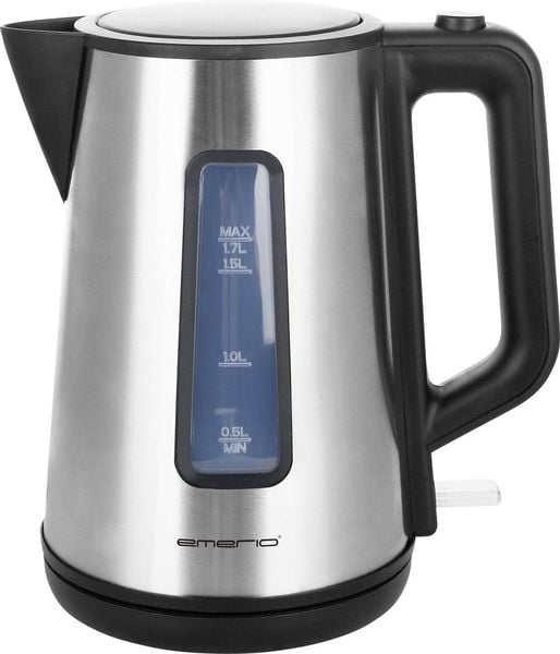 EMERIO WK-122829 Wasserkocher Silber, Schwarz Fassungsvermögen: 1.7l