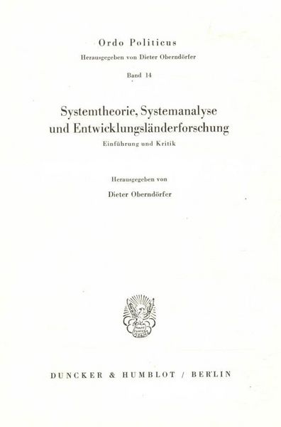 Produktbild: Systemtheorie, Systemanalyse und Entwicklungsl&auml;nderforschung.