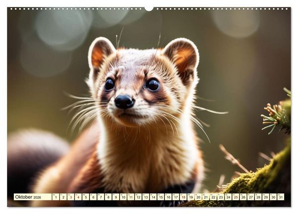 Produktbild: Die Familie der Marder (Wandkalender 2026 DIN A2 quer), CALVENDO Monatskalender