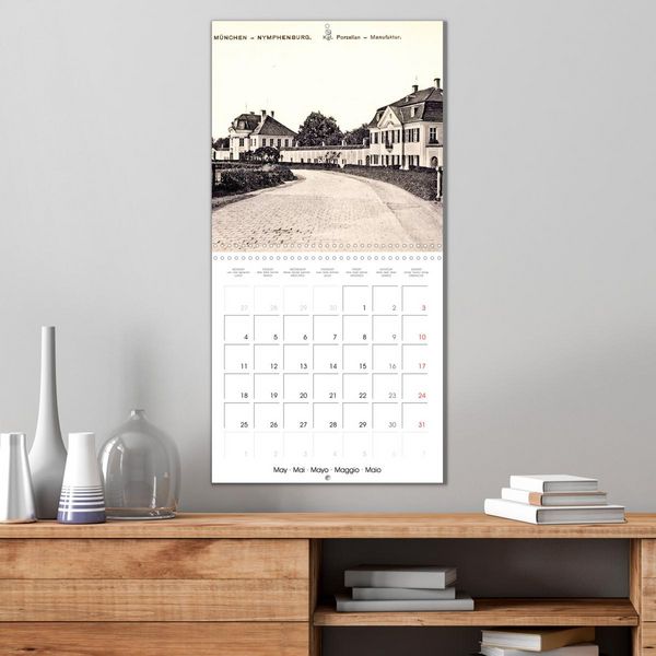 Produktbild: Promenade &agrave; travers Munich : Cartes postales historiques de la ville (Calendrier mural carr&eacute; 2026 30x30 cm) Calendrier double avec une page pour vos prises de notes