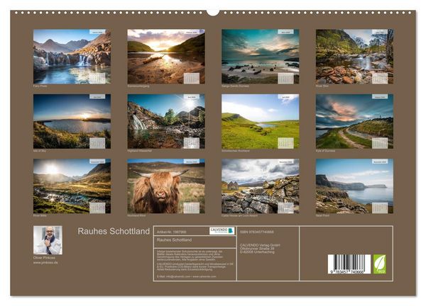 Produktbild: Rauhes Schottland (hochwertiger Premium Wandkalender 2026 DIN A2 quer), Kunstdruck in Hochglanz