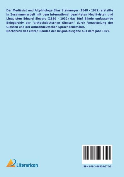 Produktbild: Die althochdeutschen Glossen