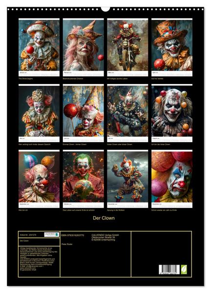 Produktbild: Der Clown (Wandkalender 2026 DIN A2 hoch), CALVENDO Monatskalender