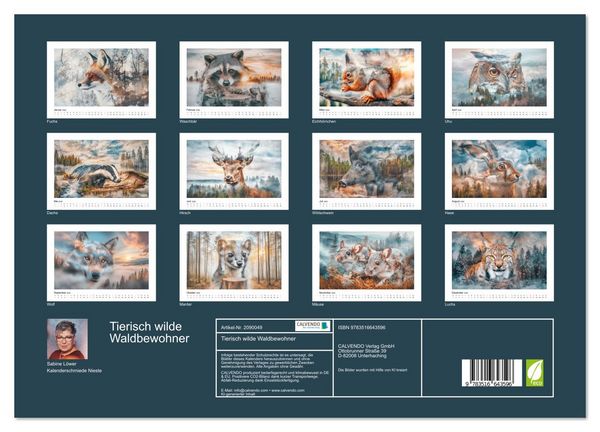 Produktbild: Tierisch wilde Waldbewohner (Wandkalender 2026 DIN A3 quer), CALVENDO Monatskalender
