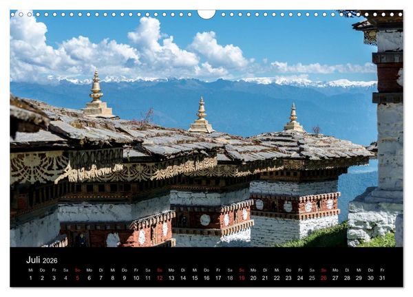Produktbild: Bhutan - Reise durch das Land des Donnerdrachens (Wandkalender 2026 DIN A3 quer), CALVENDO Monatskalender