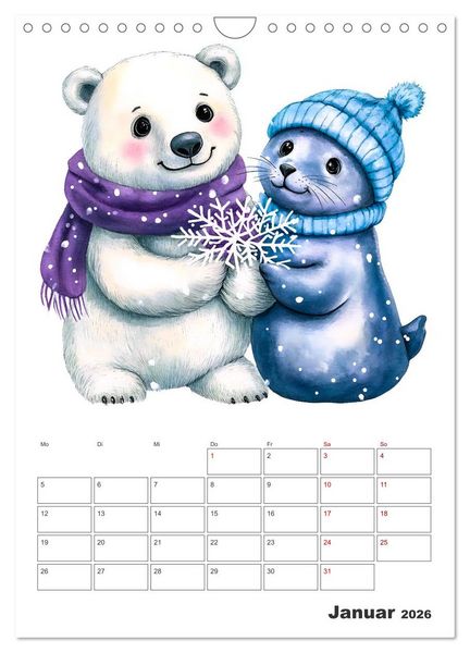 Produktbild: Mein tierischer Planer - Spa&szlig;iger Notiz-Kalender f&uuml;r Kinder (Wandkalender 2026 DIN A4 hoch), CALVENDO Monatskalender