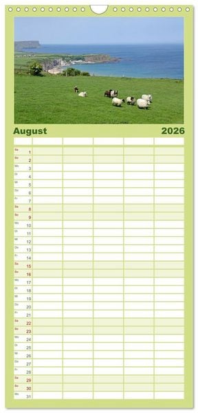 Produktbild: Familienplaner 2026 - Traumhaftes Irland mit 5 Spalten (Wandkalender, 21 x 45 cm) CALVENDO