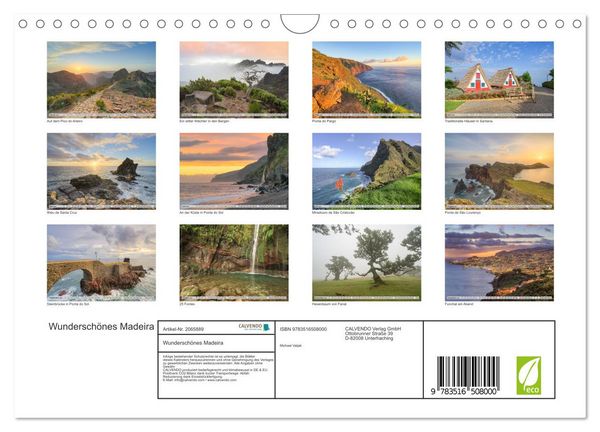 Produktbild: Wundersch&ouml;nes Madeira (Wandkalender 2026 DIN A4 quer), CALVENDO Monatskalender