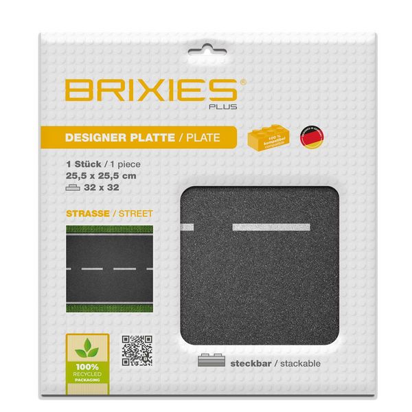 Produktbild: BRIXIES 225005 - Platte 32 x 32 Strasse gerade, Fotorealistische Bauplatte, 1 St&uuml;ck