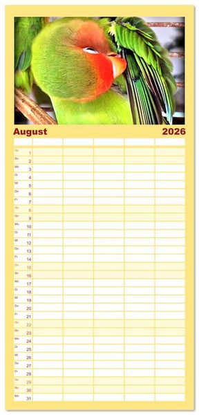Produktbild: Familienplaner 2026 - Die Unzertrennlichen mit 5 Spalten (Wandkalender, 21 x 45 cm) CALVENDO
