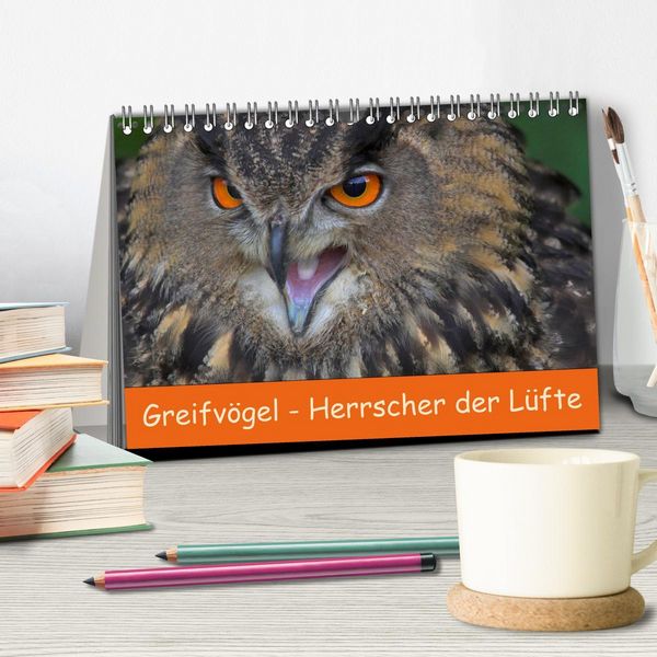 Produktbild: Greifv&ouml;gel - Herrscher der L&uuml;fte (Tischkalender 2026 DIN A5 quer), CALVENDO Monatskalender
