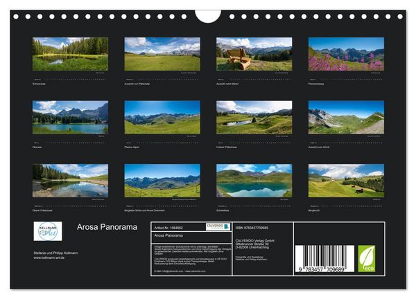 Produktbild: Arosa Panorama (Wandkalender 2026 DIN A4 quer), CALVENDO Monatskalender