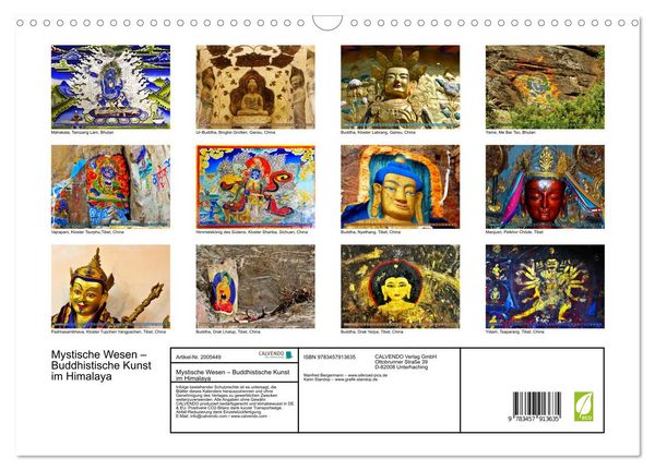 Produktbild: Mystische Wesen &ndash; Buddhistische Kunst im Himalaya (Wandkalender 2026 DIN A3 quer), CALVENDO Monatskalender