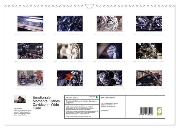 Produktbild: Emotionale Momente: Harley Davidson - Wide Glide (Wandkalender 2026 DIN A3 quer), CALVENDO Monatskalender