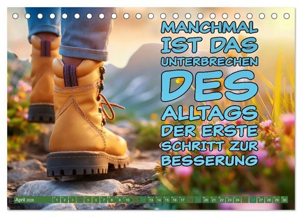 Produktbild: Gute Besserung - mit coolen Spr&uuml;chen (Tischkalender 2026 DIN A5 quer), CALVENDO Monatskalender