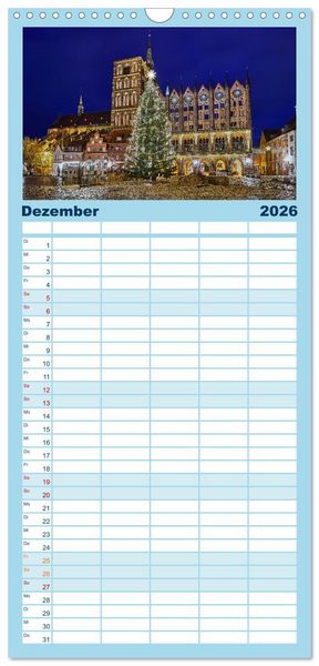 Produktbild: Familienplaner 2026 - Vorpommern im Fokus mit 5 Spalten (Wandkalender, 21 x 45 cm) CALVENDO